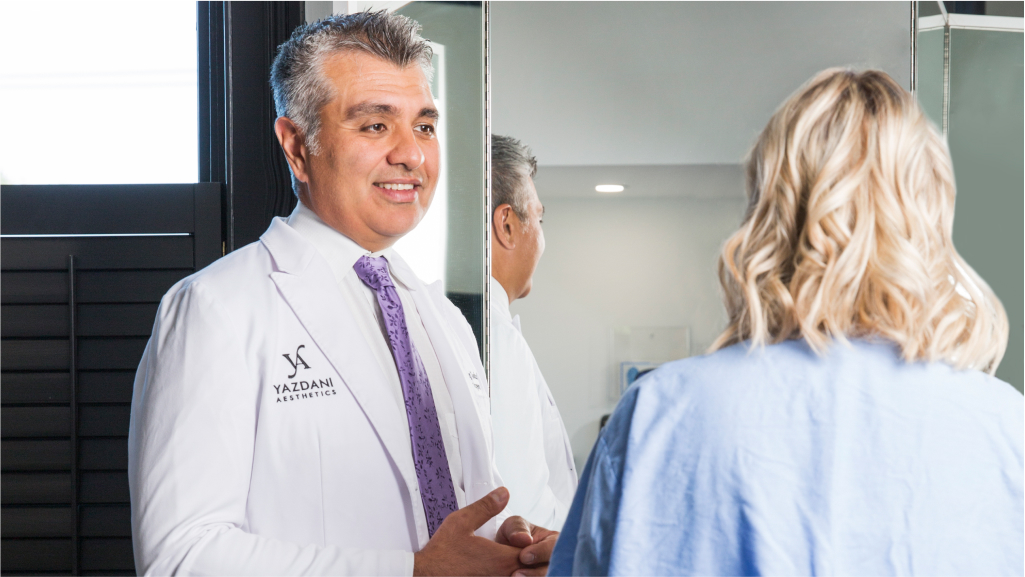 a person receiving a rhinoplasty