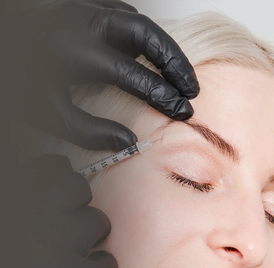Patient receiving a non-surgical facial injection treatment